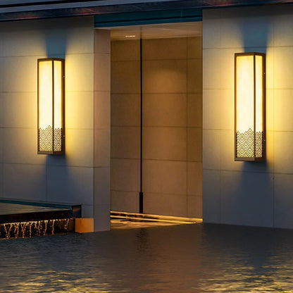 Chinese Imitation Marble Cubic LED Outdoor Wall Sconce Lamp