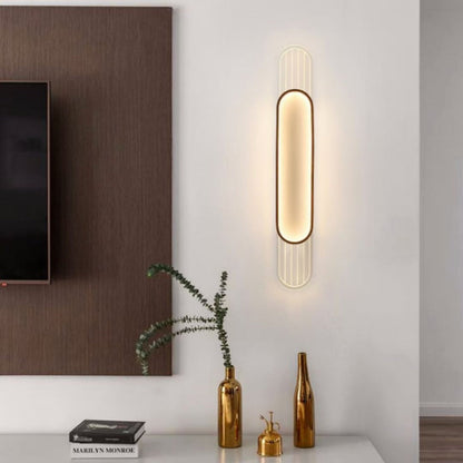 Nordic Iron Acrylic Strip Elliptical LED Wall Sconce Lamp