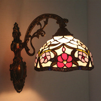 Tiffany Circle Alloy Iron Stained 1-Light Wall Sconce Lamp