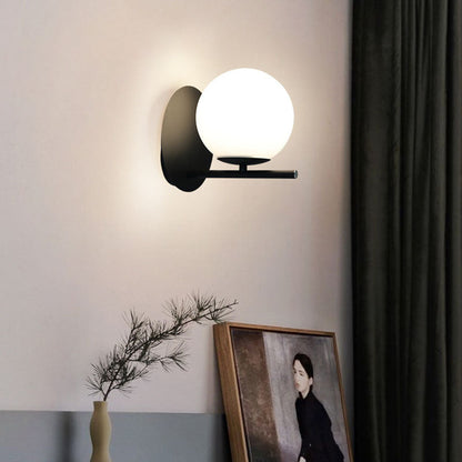 Scandinavian Round Ball Iron Glass 1-Light Wall Sconce Lamp