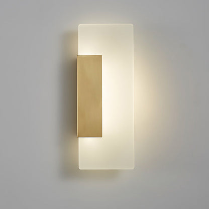 Luxury Full Copper Rectangular Acrylic LED Wall Sconce Lamp