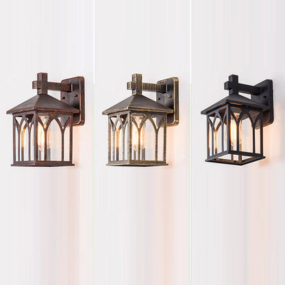 Waterproof Aluminum Glass Cubic 1-Light Wall Sconce Lamp