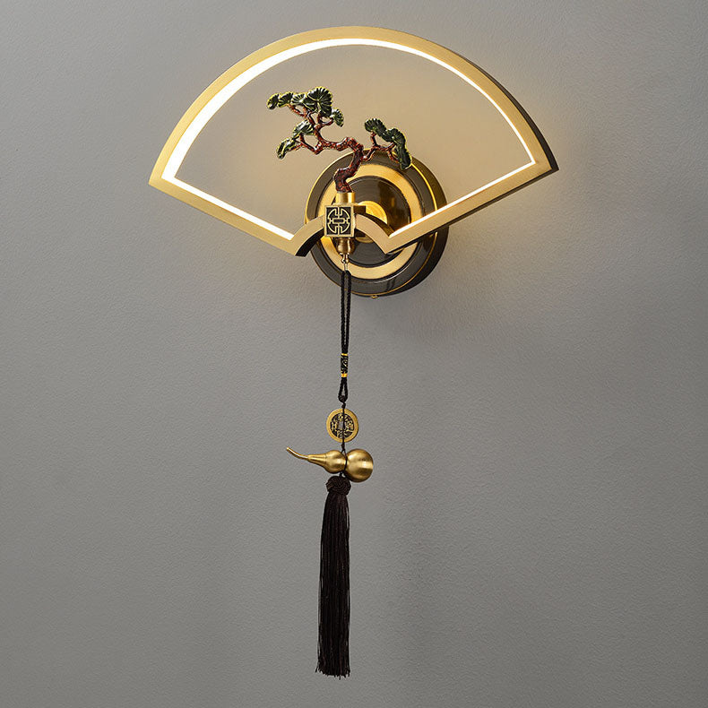 Chinese Copper Magnesium Acrylic LED Wall Sconce Lamp