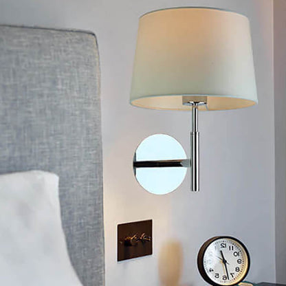Cylindrical Fabric Carbon Steel 1-Light Wall Sconce Lamp