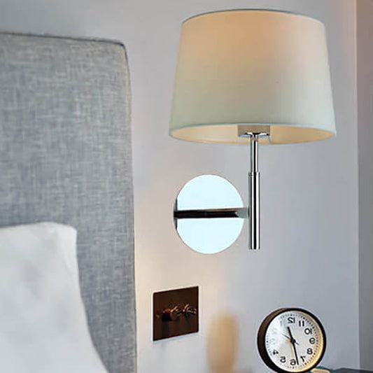 Cylindrical Fabric Carbon Steel 1-Light Wall Sconce Lamp