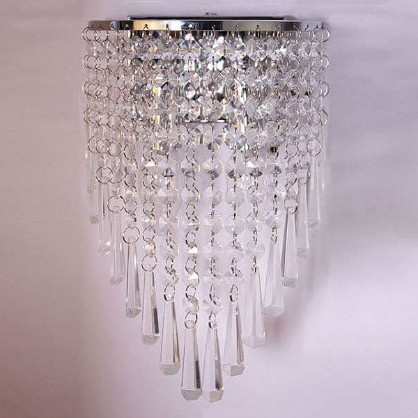 Modern Luxury Crystal Tassel 2-Light Wall Sconce Lamp