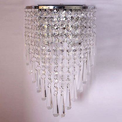 Modern Luxury Crystal Tassel 2-Light Wall Sconce Lamp
