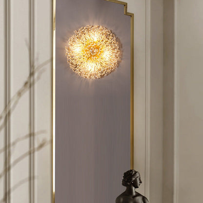 Luxury Crystal Dandelion Aluminum 4-Light Wall Sconce Lamp