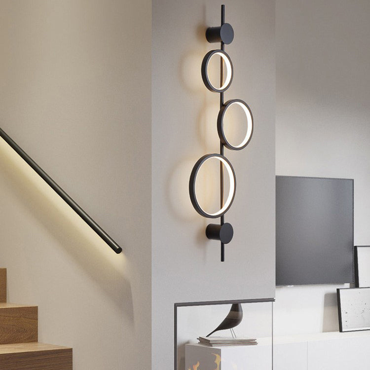 Multiple Circle Iron Silicone LED Wall Sconce Lamp