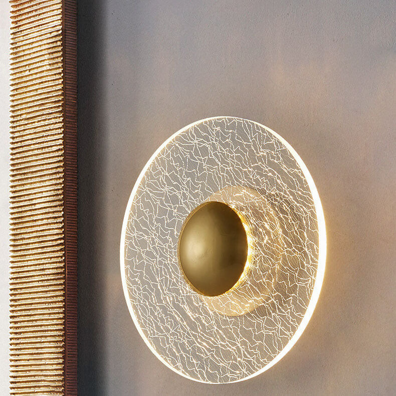 Light Pattern Round Iron Acrylic LED Wall Sconce Lamp