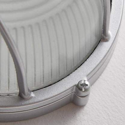 Aluminum Glass Round Oval 1-Light Wall Sconce Lamp