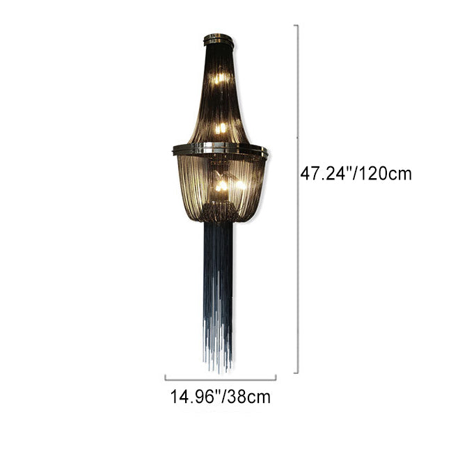 Aluminum Iron Tassel Sprocket 4-Light Wall Sconce Lamp
