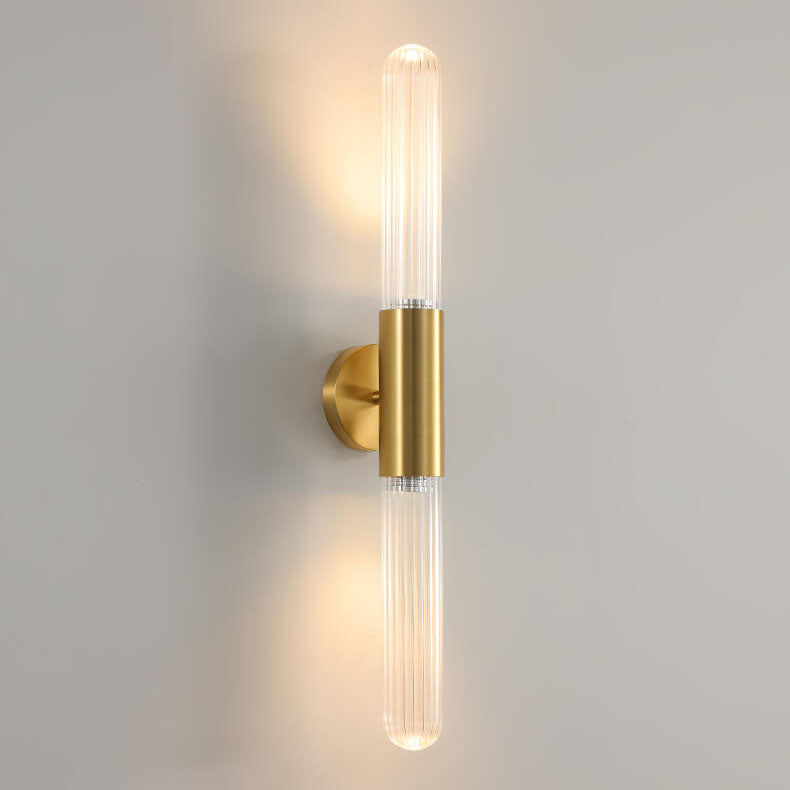 Light Long Gold Clear Copper Glass 1-Light Wall Sconce Lamp