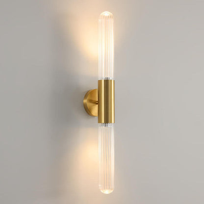 Light Long Gold Clear Copper Glass 1-Light Wall Sconce Lamp
