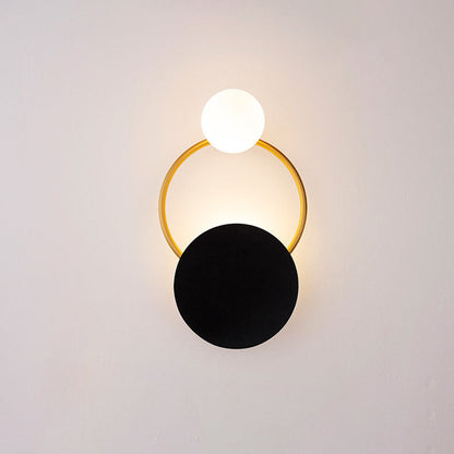 Nordic Light Luxury Round Iron Glass LED Wall Sconce Lamp