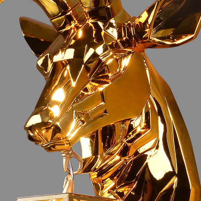 Plating Geometric Deer Head 1-Light Wall Sconce Lamp