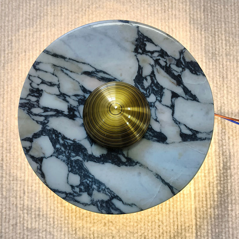 Scandinavian Round Metal Marble LED Wall Sconce Lamp