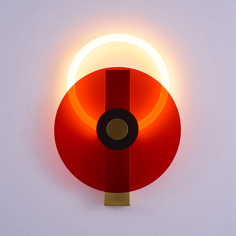 Creative Iron Acrylic Round Disc LED Wall Sconce Lamp