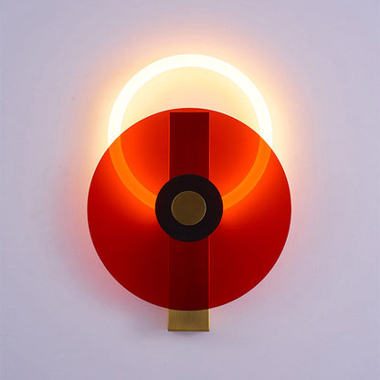 Creative Iron Acrylic Round Disc LED Wall Sconce Lamp