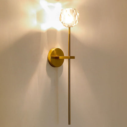 Spherical Strut Iron Crystal 1-Light Wall Sconce Lamp
