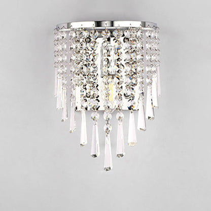 Half Beads Stainless Steel Crystal 1-Light Wall Sconce Lamp