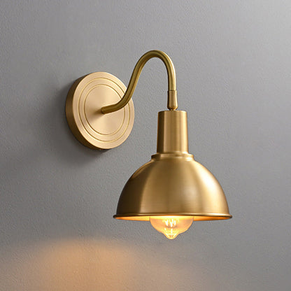 Full Copper Semicircle Shade 1-Light Wall Sconce Lamp