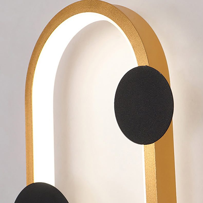 Iron Aluminum Round Elliptical LED Wall Sconce Lamp