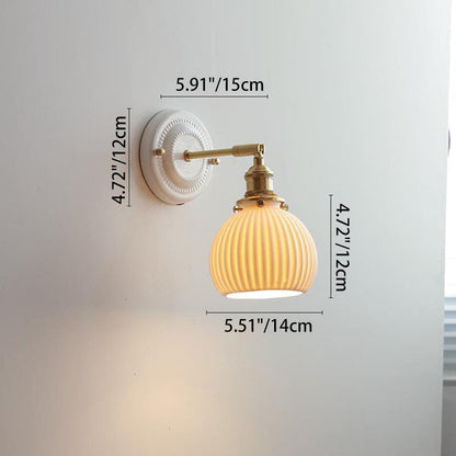 Traditional Vintage Ceramic Brass 1-Light Wall Sconce