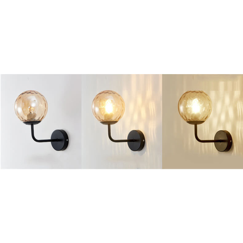 Luxury Round Ball Iron Glass 1-Light Wall Sconce Lamp