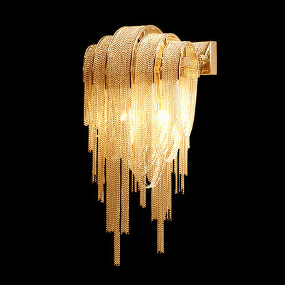 Iron Aluminum Tassel Chain 2/4 Light Wall Sconce Lamp