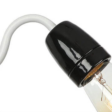 Ceramic Iron Head Exposed Bulb 1-Light Wall Sconce Lamp