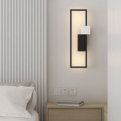 Minimalist Square Frame Iron Silicone LED Wall Sconce Lamp