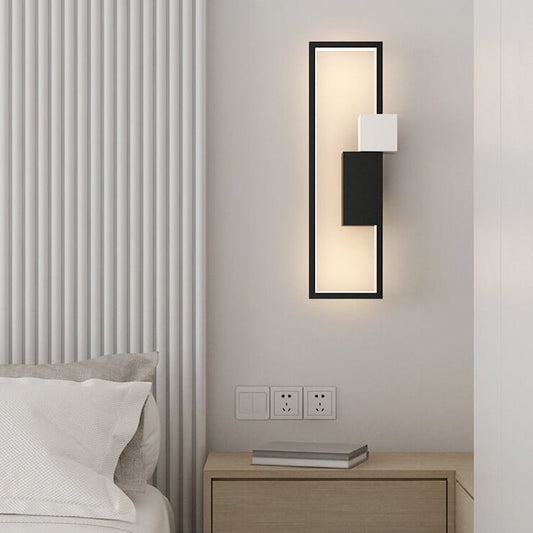 Minimalist Square Frame Iron Silicone LED Wall Sconce Lamp