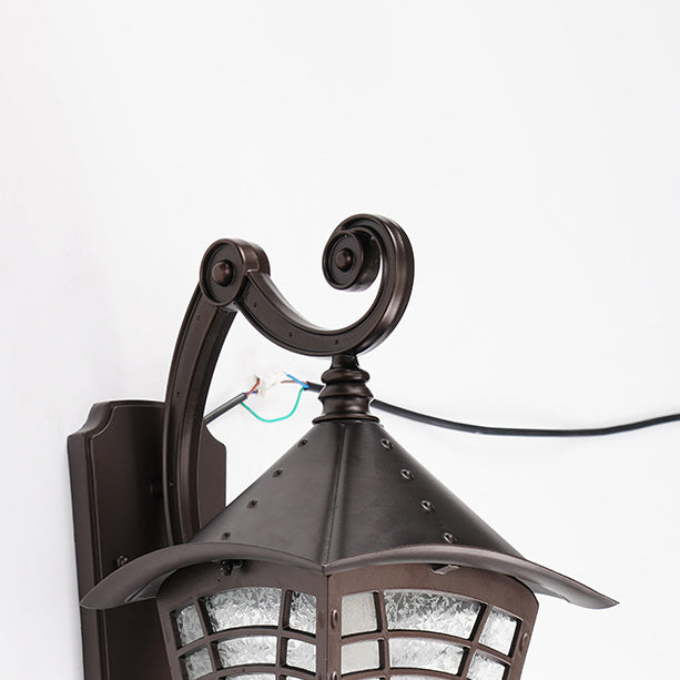 Waterproof Glass Cone Cylinder 1-Light Wall Sconce Lamp