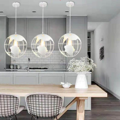 Earth Shaped Metal Lampshade 1-Light Globe Pendant Light