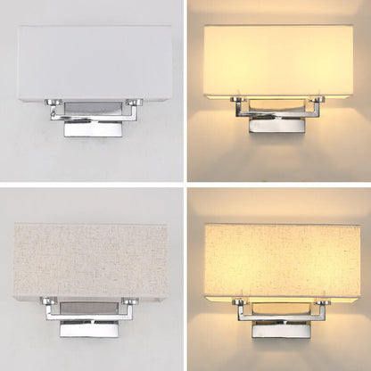 Solid Rectangular Iron Fabric 1-Light Wall Sconce Lamp