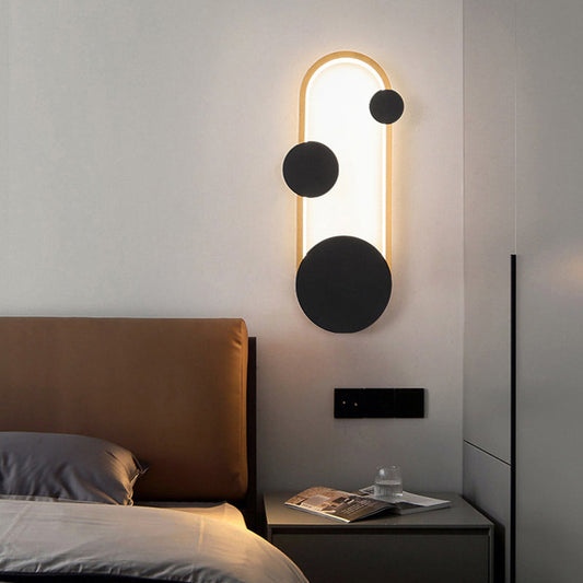 Iron Aluminum Round Elliptical LED Wall Sconce Lamp