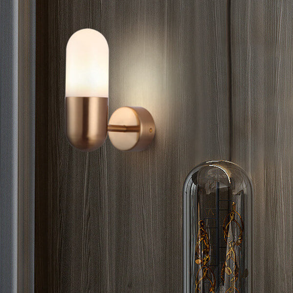 Round Column Aluminum Acrylic 1-Light Wall Sconce Lamp