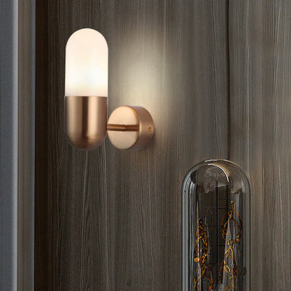 Round Column Aluminum Acrylic 1-Light Wall Sconce Lamp