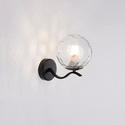 Iron Spherical Glass Lampshade 1-Light Wall Sconce Lamp