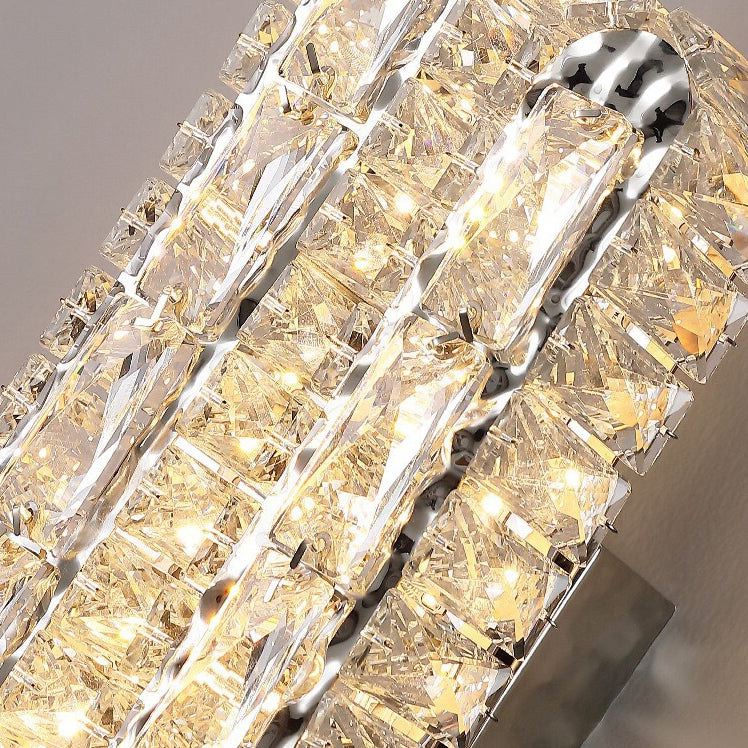 Stainless Crystal Elliptical Strip LED Wall Sconce Lamp