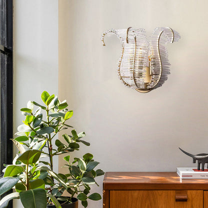 Creative Leaf Iron Glass 1/2 Light Wall Sconce Lamp