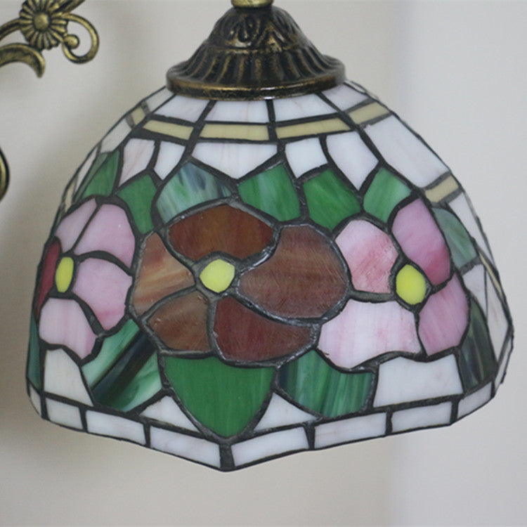 Tiffany Alloy Iron Stained Glass 1-Light Wall Sconce Lamp