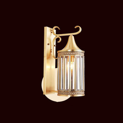 Copper Glass Tubular Shade 1/3-Light Wall Sconce Lamp