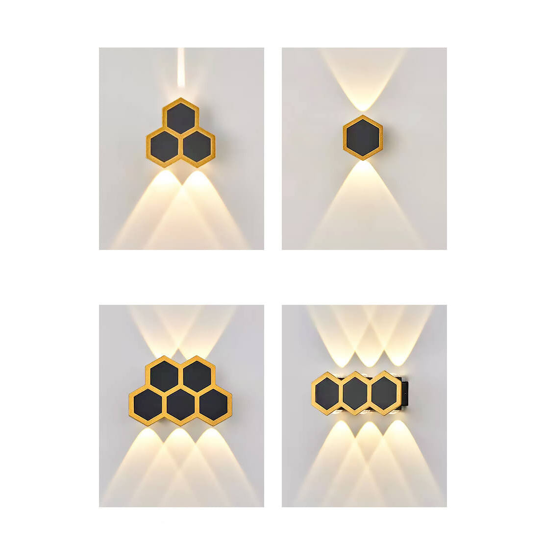 Outdoor Combination Black Gold LED Wall Sconce Lamp