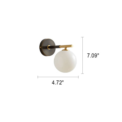 Light Luxury Round Ball Copper 1-Light Wall Sconce Lamp