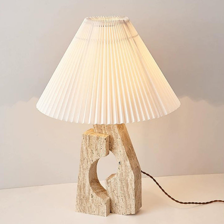 Contemporary Creative Dome Stone Fabric 1-Light Table Lamp