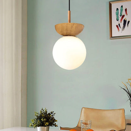 Modern Minimalist Glass Orb Semi-Flush Mount/Pendant Light