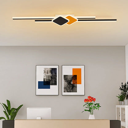 Long Rhombus Iron Aluminum Acrylic LED Wall Sconce Lamp