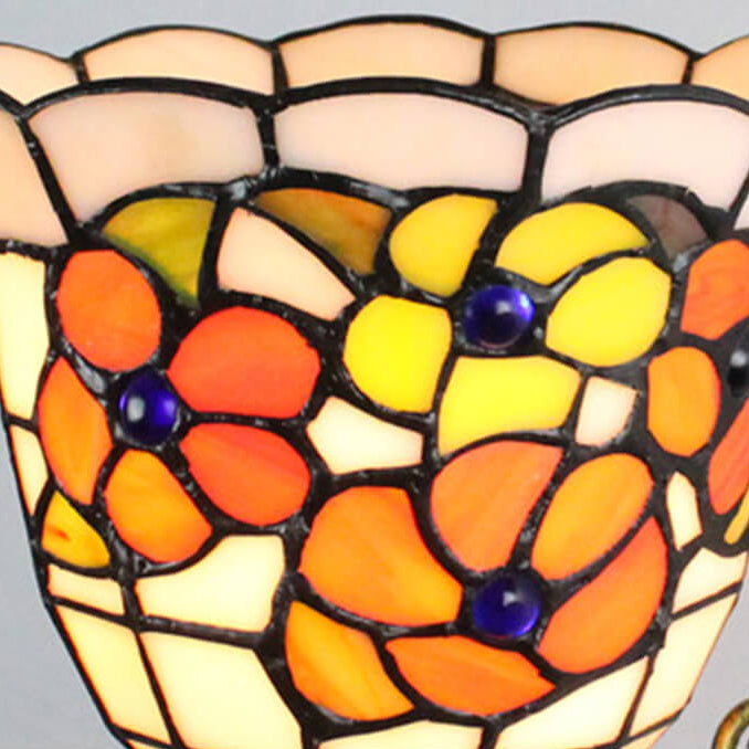 Tiffany Conical Stained Glass 1-Light Wall Sconce Lamp